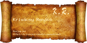 Krivácsy Renátó névjegykártya